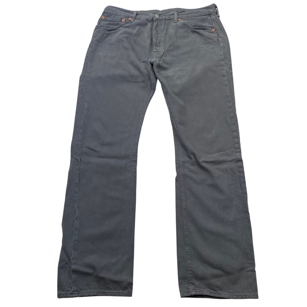 Levi's 501 Original Fit Jeans Mens 34x32 Gray Button Fly Straight Leg 00501-2220